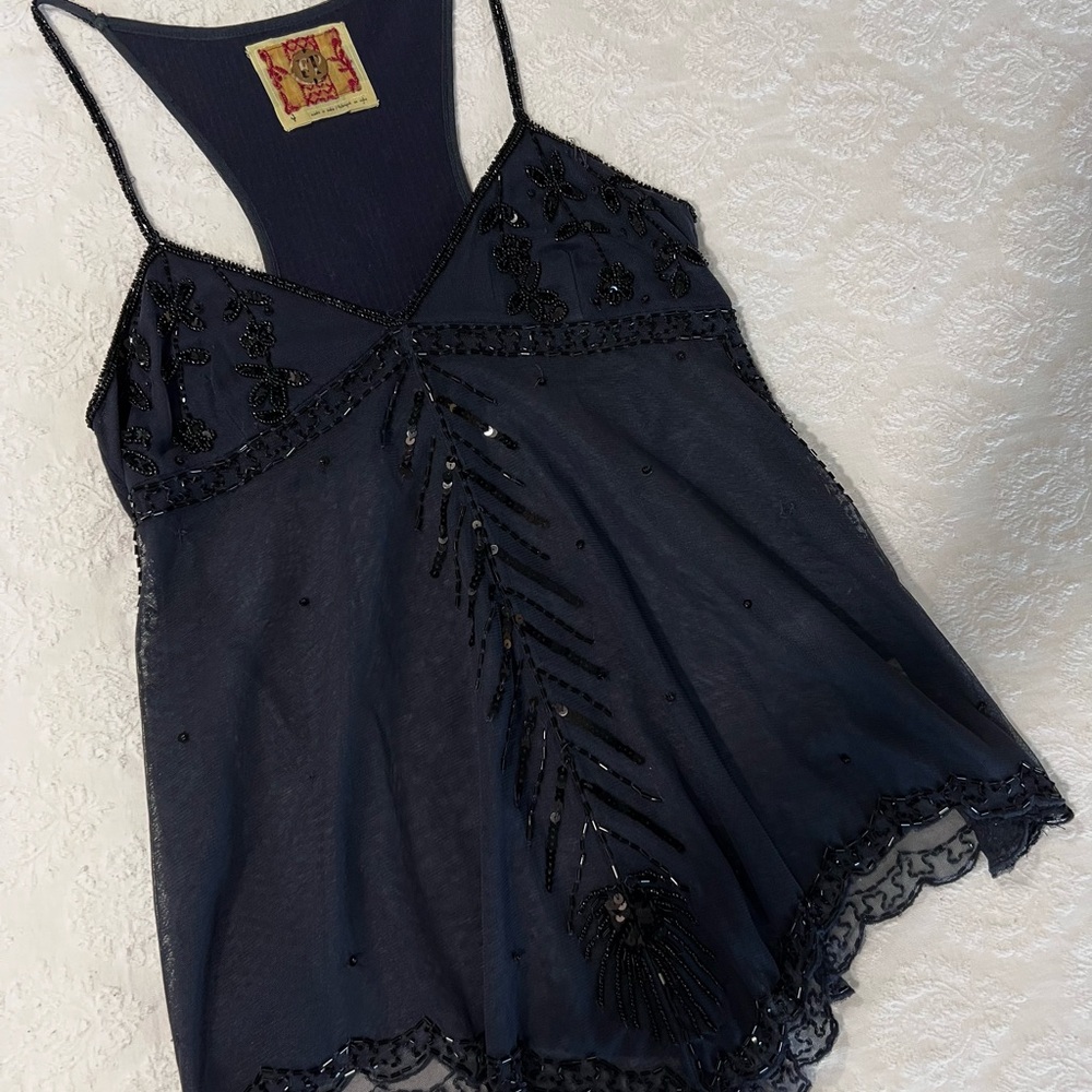 Free People Navy Top Vampire Diaries Nina Dobrev